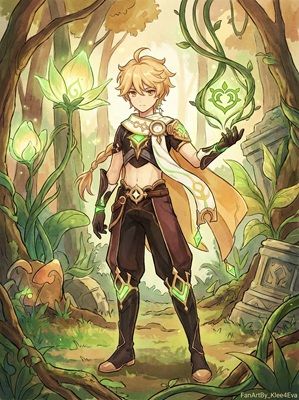 Dendro Traveler Genshin Impact Character Art